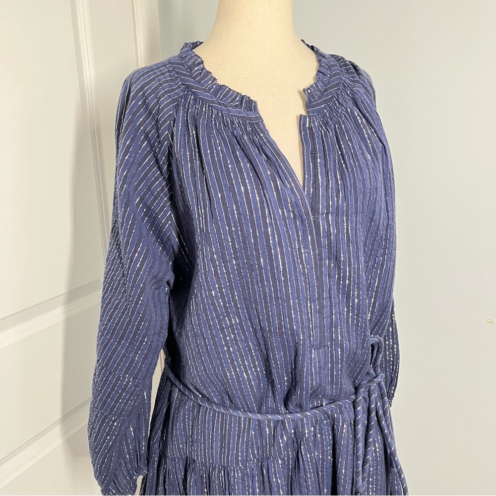 Apiece Apart Laguna mini dress in silver lurex stripes size M - Picture 8 of 13
